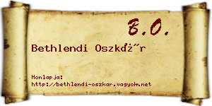 Bethlendi Oszkár névjegykártya